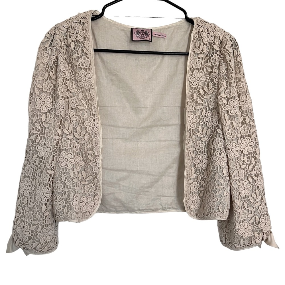 Vintage Juicy Couture Floral Lace Cropped Jacket